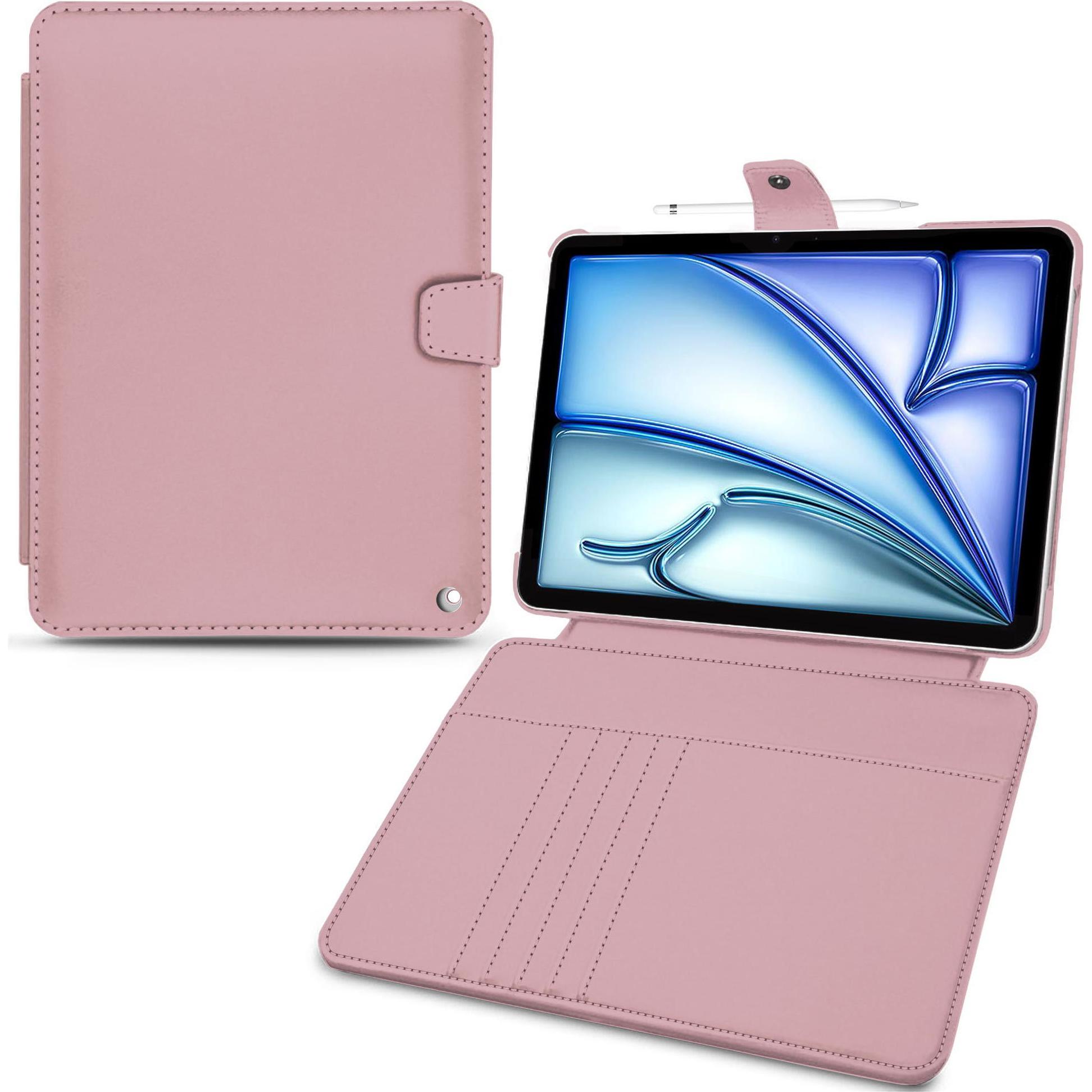 Noreve Lederschutzhülle Wallet (iPad Air 2022 (5. Gen), iPad Air 2020 (4. Gen)), Tablet Hülle, Rosa