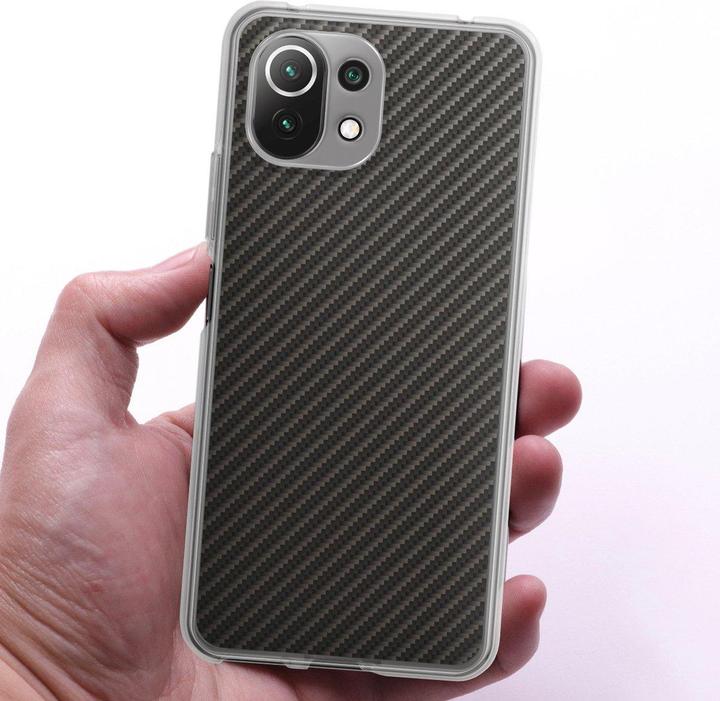 Actual product image DeinDesign Silikon Hülle für Xiaomi Mi 11 Lite 5G Handyhülle Case Smartphone Schutzhülle Carbon Metallic Look (Xiaomi Mi 11 Lite 5G)
