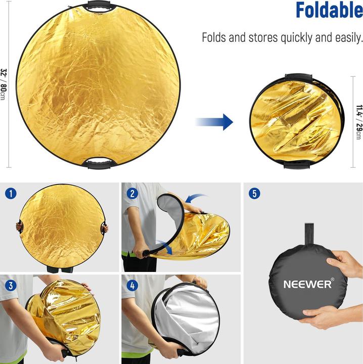 Produktbild Neewer 32" 5-in-1 Round Portable Grip Collapsible Reflector