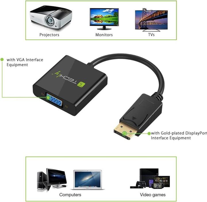 Produktbild Techly DisplayPort zu (VGA, 15 cm)