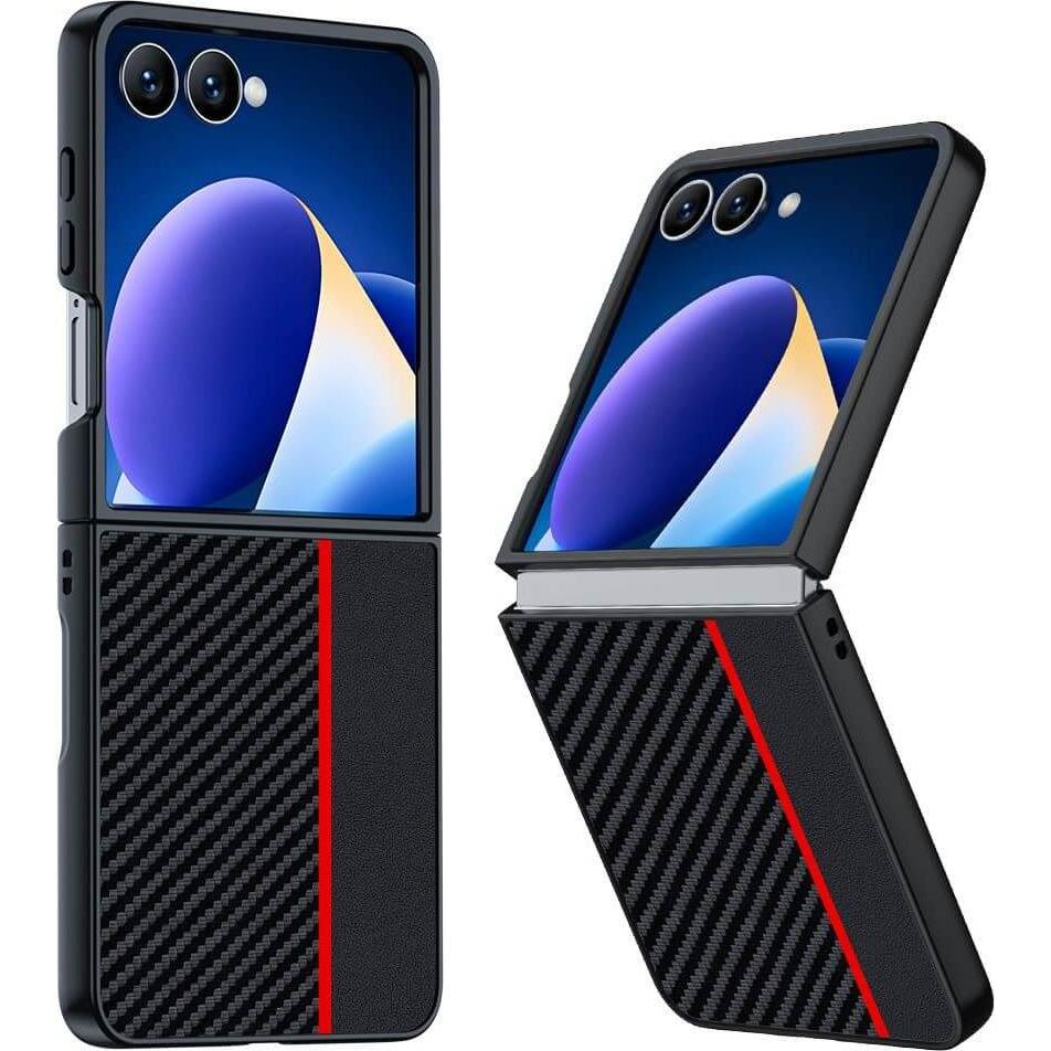 LC.Imeeke Hülle Carbon Fiber (Samsung Galaxy Z Flip7), Cover smartphone, Nero