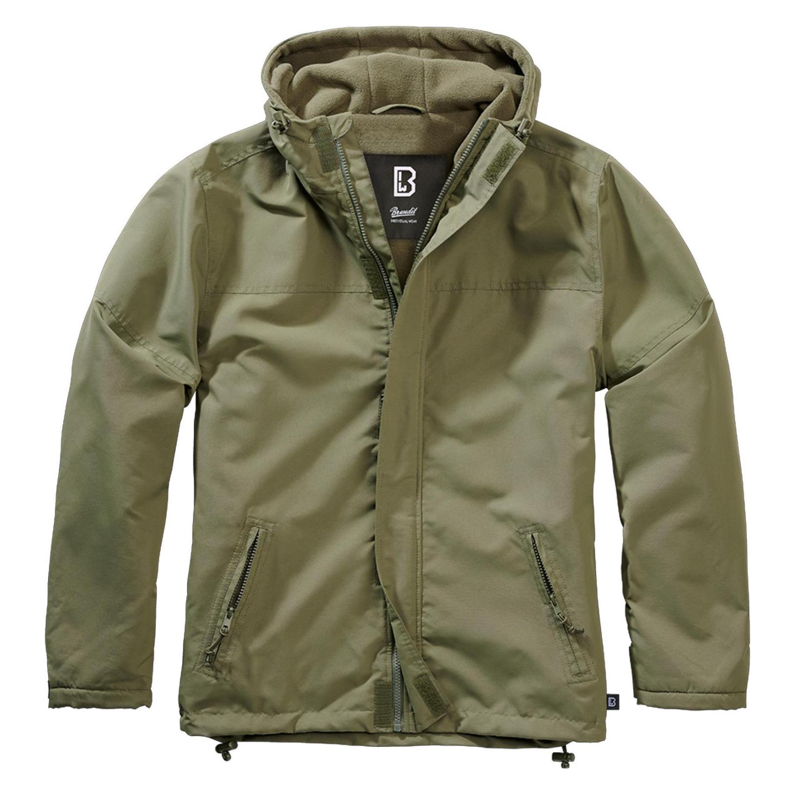 Brandit, Mannen, Outdoor Jassen, Windjack Met Rits Aan De Voorkant (5XL), Groen, 5XL