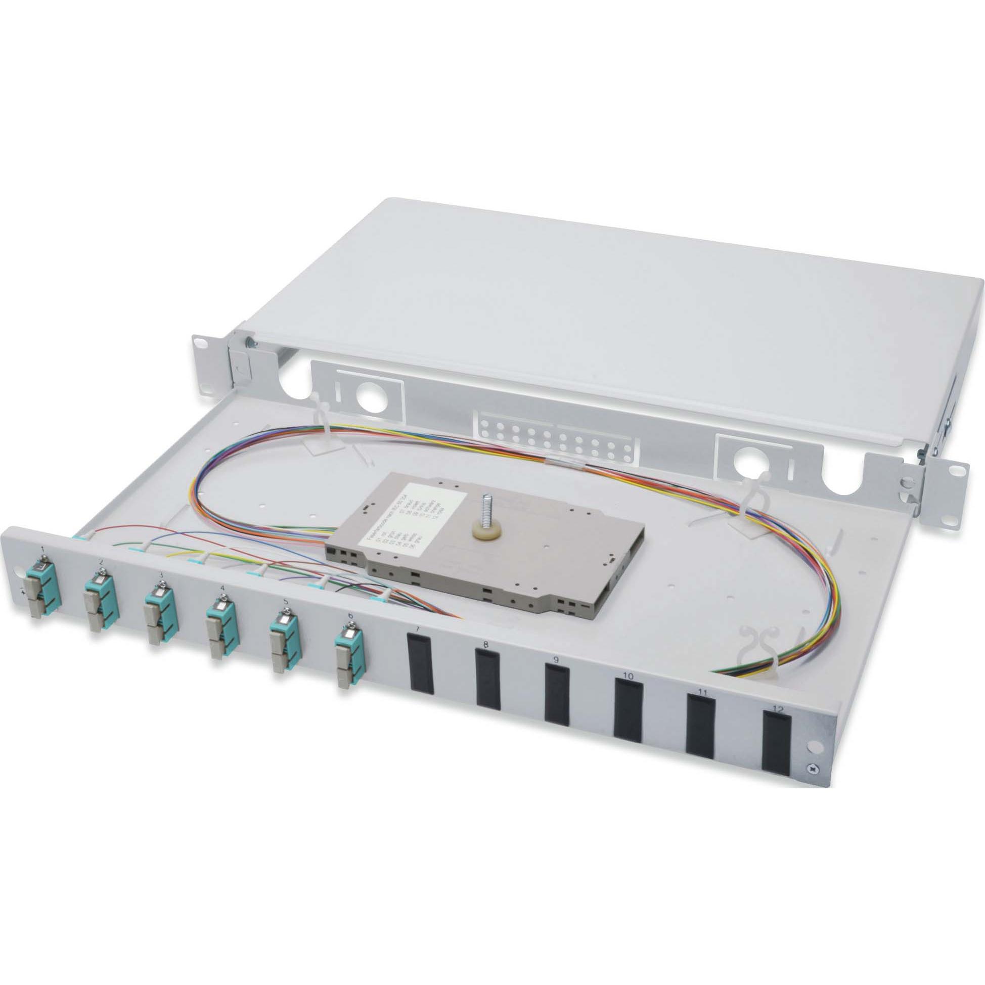 Digitus Ausziehbare Glasfaser - Spleissbox 1U Equipped 6x SC duplex inkl. M 25 Schraube Spleisskassette F..., Server Zub...