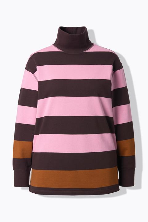 Produktbild Ulla Popken Sweatshirt, Streifen, Stehkragen, Langarm (42)