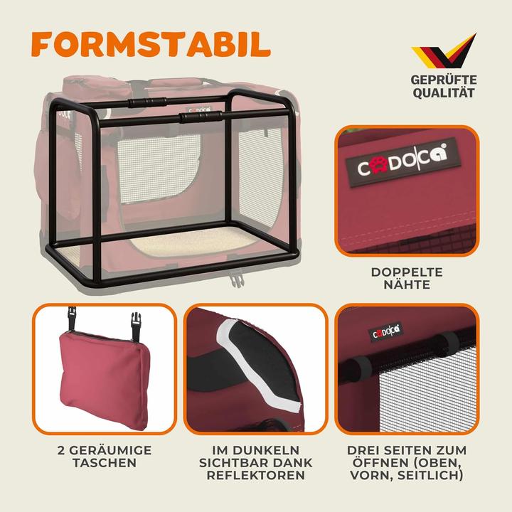 Produktbild Cadoca Faltbare Hundetransportbox XL für Auto und Reisen (Hund, Faltbar, Waschbar)