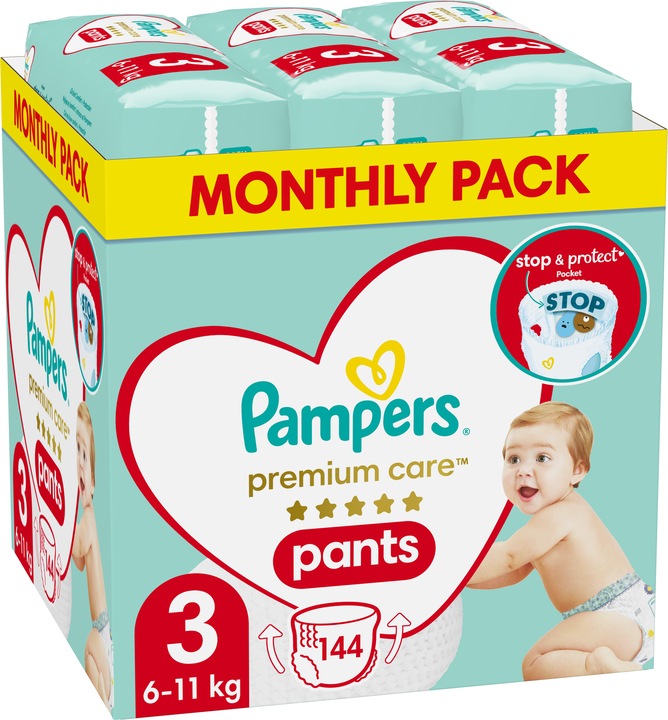 Produktbild Pampers Premium Care (Gr. 3, Monatsbox, 144 Stück)