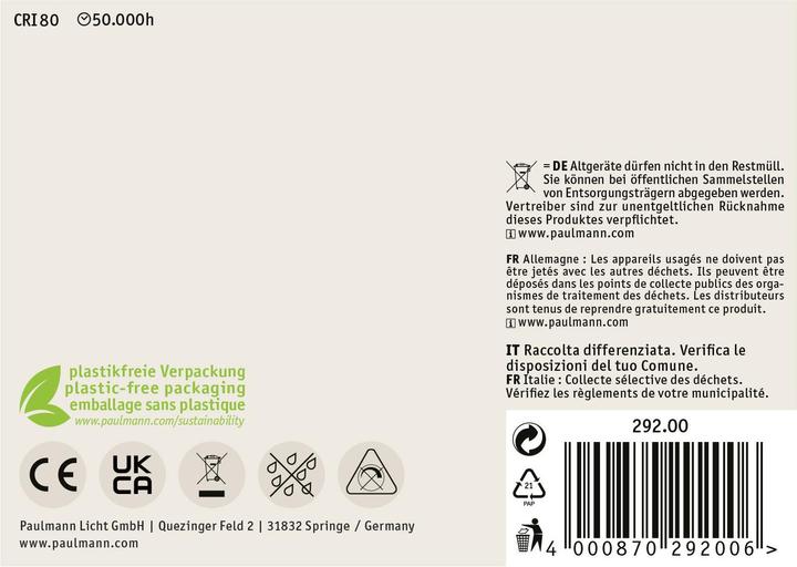 Produktbild Paulmann Tropfen Eco-Line Filament 3er Set (E14, 2.50 W, 525 lm, 3 x, A)