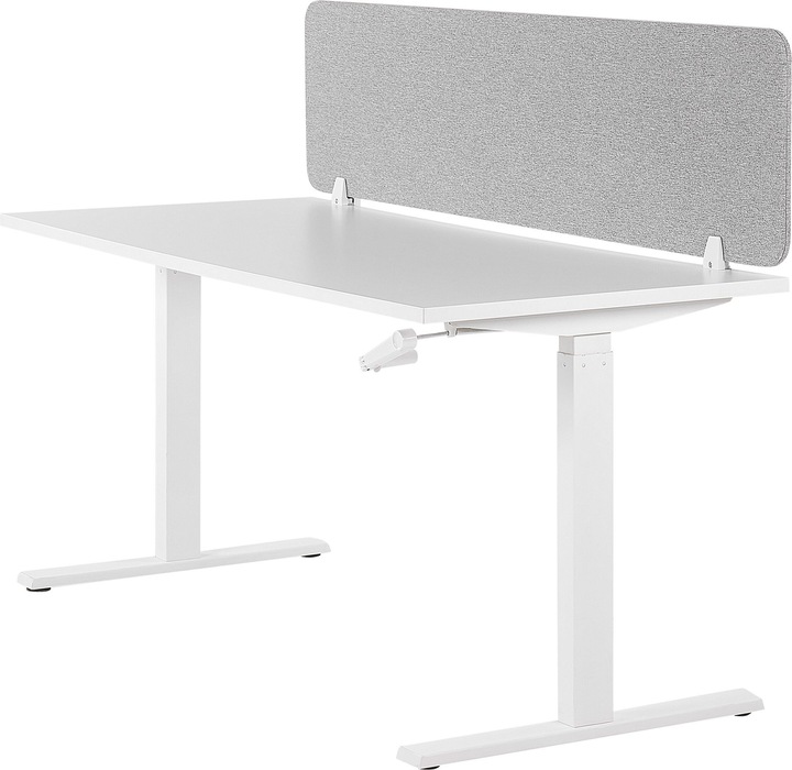 Produktbild Beliani Schreibtischtrennwand hellgrau 160 x 40 cm WALLY