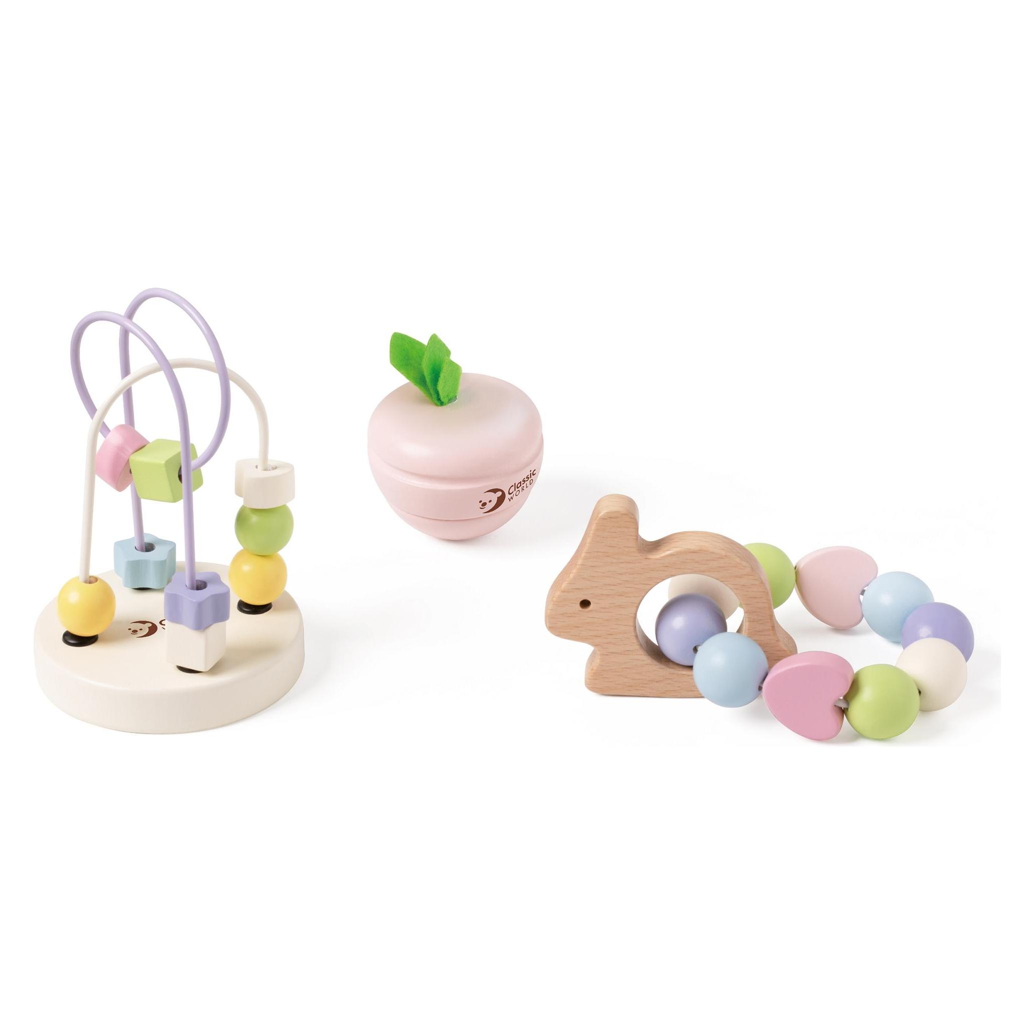 Classic World Holz-Babyspielset Mara, 3-teilig. (CW10030 LEK)