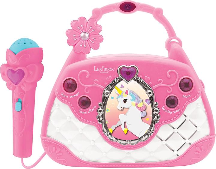 Image du produit Lexibook Enceinte karaoké et musicale licorne au design de sac à main, microphone, changeur de voix, câble