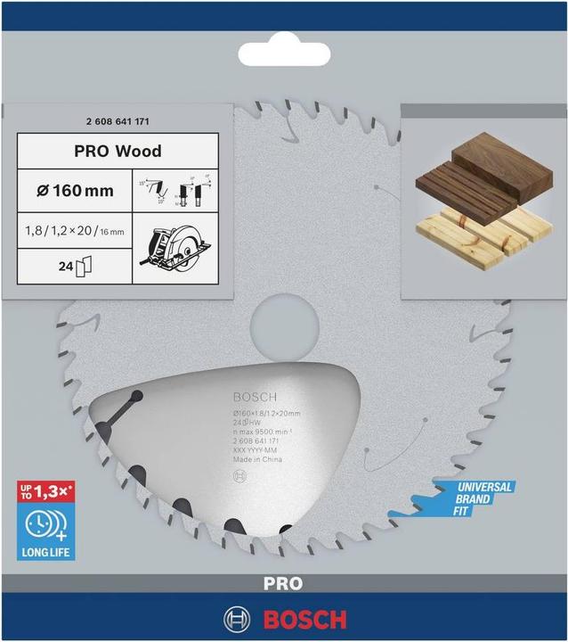 Actual product image Bosch Professional Zubehör PRO Wood circular saw blade, 160 x 1.8 x 20 mm