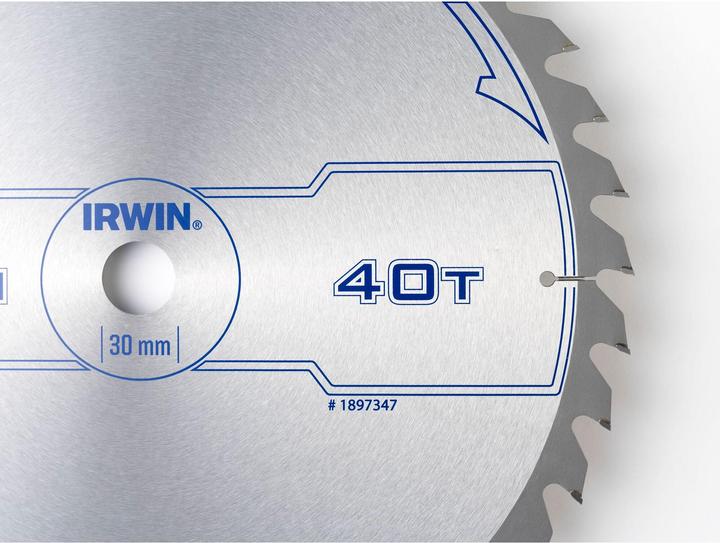 Produktbild Irwin IRW1897347 400 x 30 mm 40Teeth Kreissägeblatt mit ATB Mahlgrössen Zahn