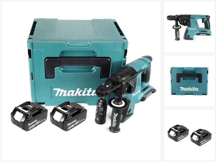 Actual product image Makita DHR 264 2x 18 V / 36 V cordless hammer drill SDS-PLUS in Makpac + 2x BL 1860 6.0 Ah battery - (Rechargeable battery operated)