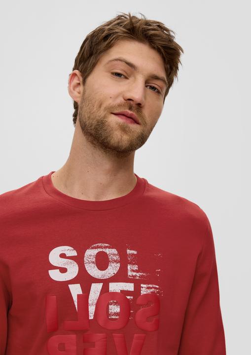 Produktbild s.Oliver T-Shirt Longsleeve mit gummiertem Label-Print (S)