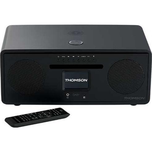 Thomson MIC500BT Sistema compatto Qi/DAB+/BT/W (DAB, FM, NFC, Bluetooth, WiFi), Radio, Nero