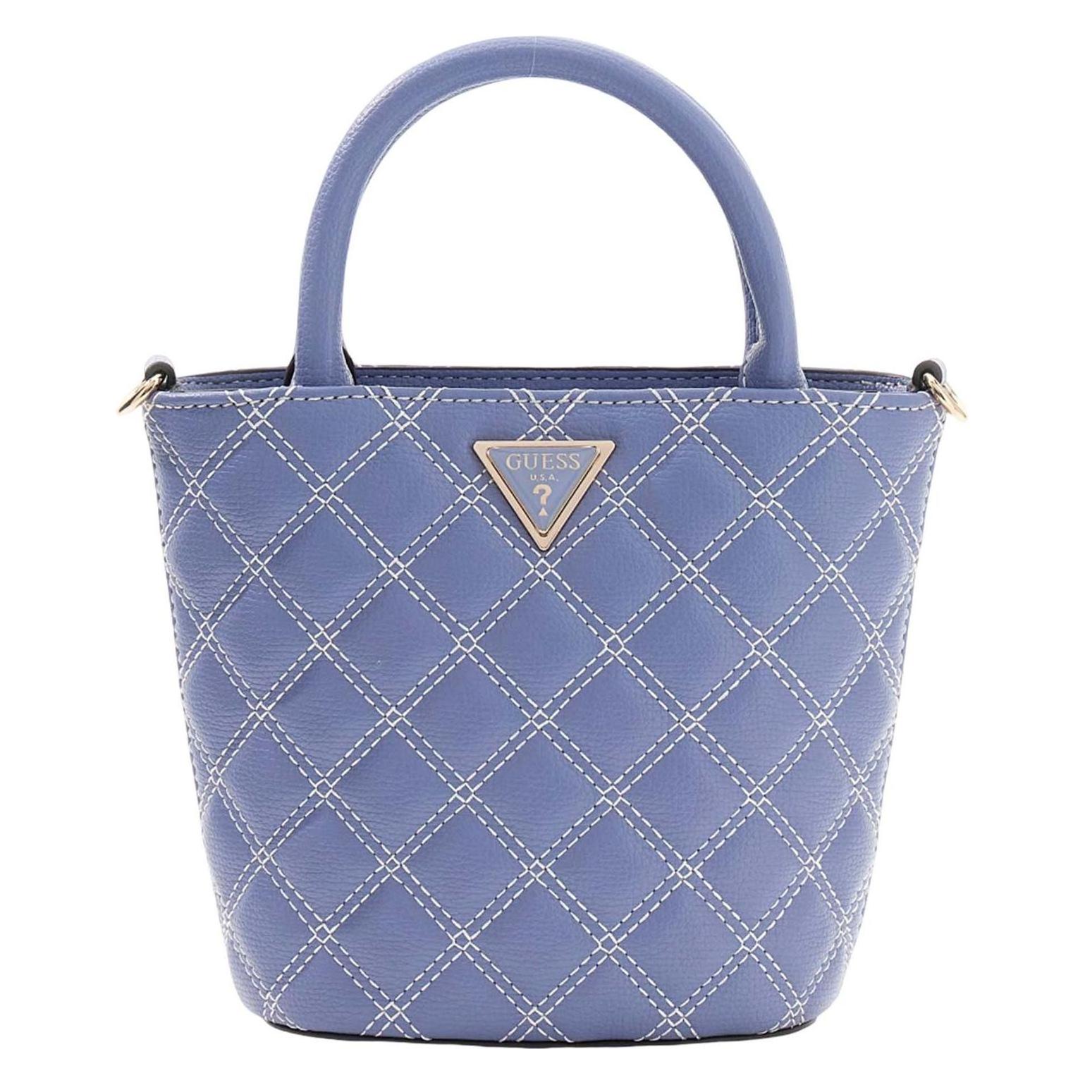 Guess, Damen, Handtasche, Giully Ii Mini Tote, Blau, Grau