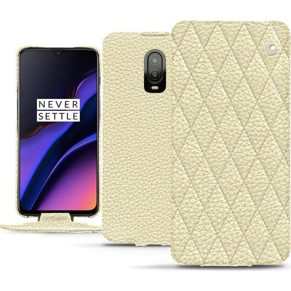 Thumbnail - Noreve Lederschutzhülle vertikal (OnePlus 6T), Smartphone Hülle, Beige