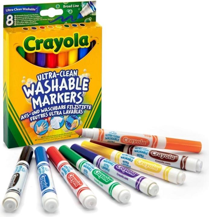 Image du produit Crayola Crayons-feutres Ultra Clean à pointe conique (8 x)