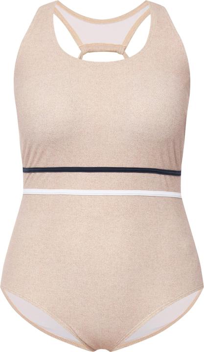 Image du produit Ulla Popken Maillot de bain à bonnets souples, aspect toile de jute. Noeuds fantaisie. (46)