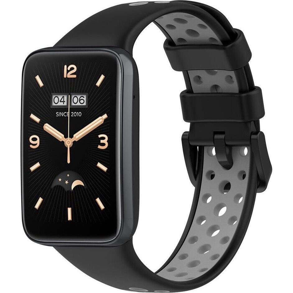 Strap-it Sportarmband (Silikon), Uhrenarmband, Schwarz, Grau