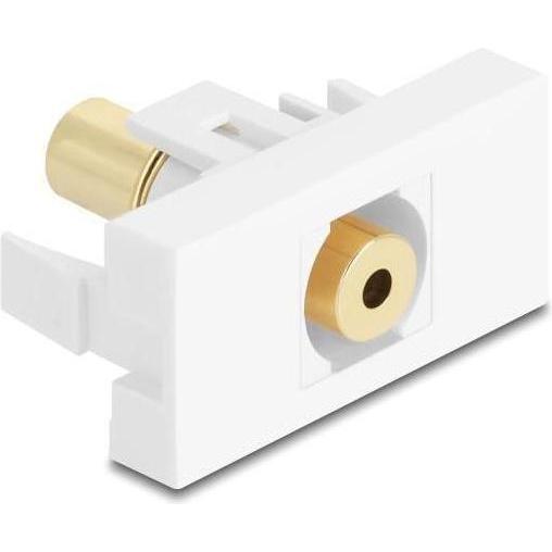 Delock Easy 45 Modul Klinkenbuchse 3,5 mm 4 Pin zu Klinkenbuchse 3,5 mm 4 Pin vergoldet weiss, Audio Adapter, Weiss