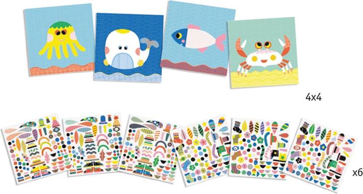 Immagine prodotto Djeco Sticker und Basteln Meerestiere (160 Adesivo)