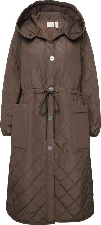 Image du produit Ulla Popken Manteau matelassé à capuche avec patte de boutonnage et cordon coulissant, matière recyclée (56)