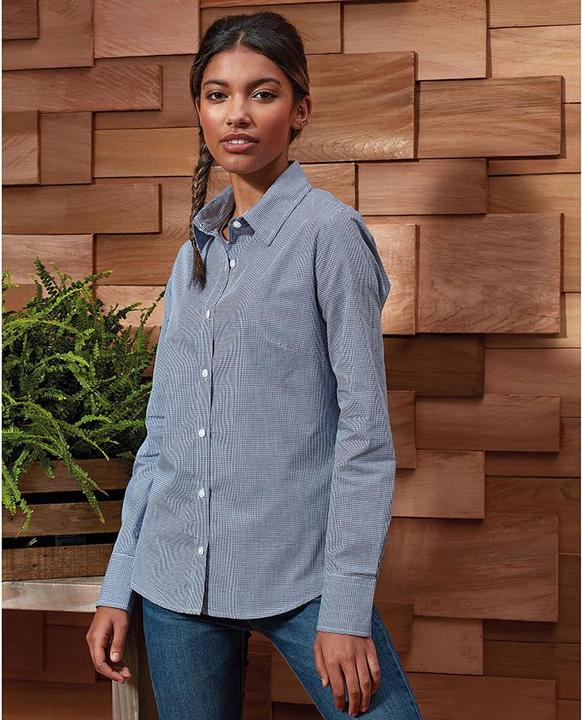 Produktbild Premier Mikro Karo Langarm Bluse (L)