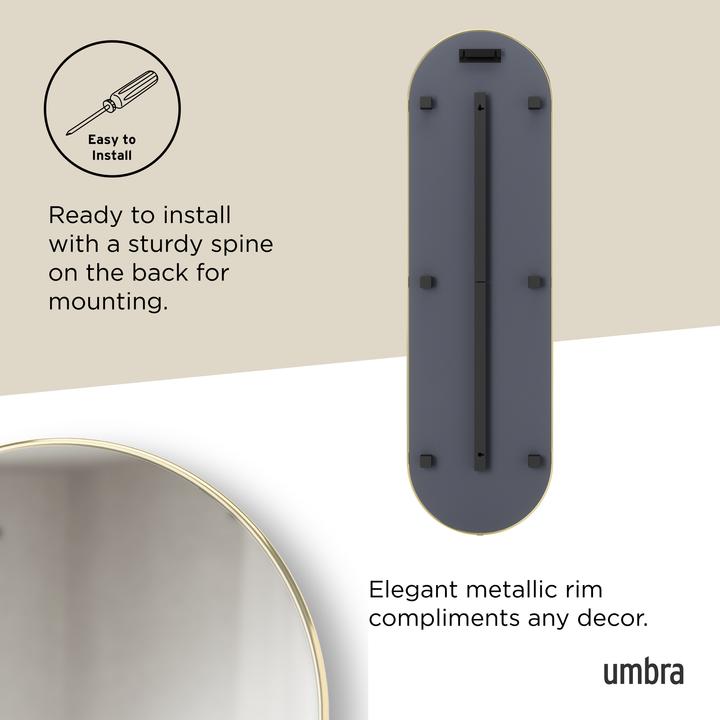 Actual product image Umbra HUBBA PILL MIRROR 157x45 BRASS