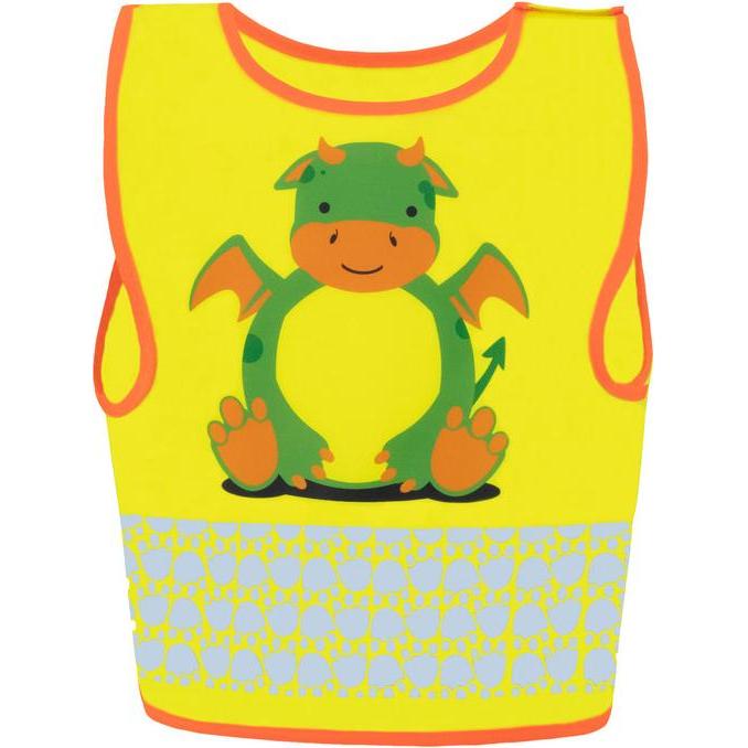 Korntex, Warnweste + Warnshirt, Kinder Warnweste Gelb/Drache Wildlife CO2 Neutral Hautsicherheit XXS EN 17353  FUNDRAGYW...