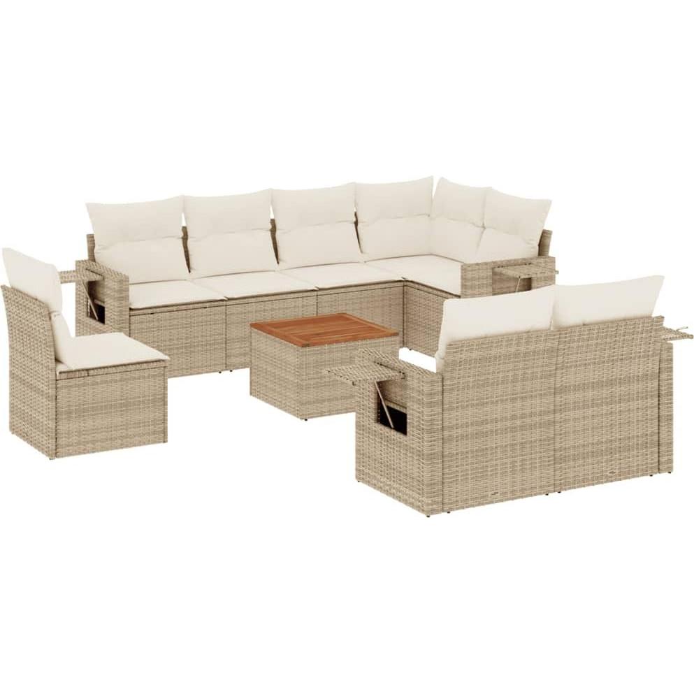 VidaXL, Gartenlounge, 10-tlg. Garten-Lounge-Set mit Kissen