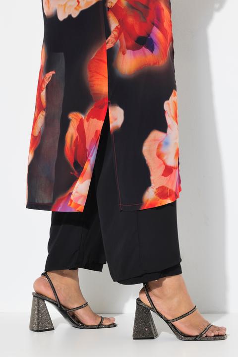 Immagine prodotto Ulla Popken Giacca di chiffon con fiori, collo a scialle e maniche a 3/4 (42, 44)