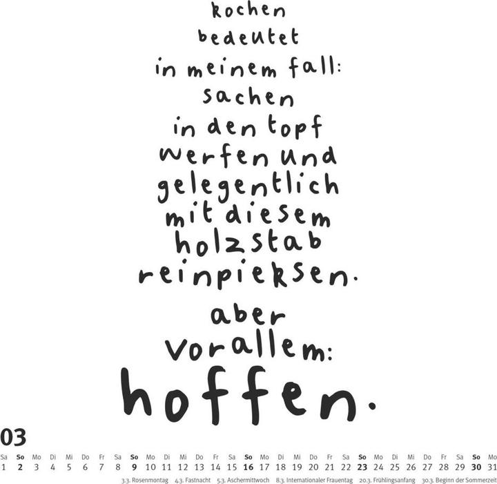 Valori nutrizionali e ingredienti Detti in quadrato 2025 - Calendario Typo di FUNI SMART ART - Citazioni divertenti - Formato (23 x 23 cm)