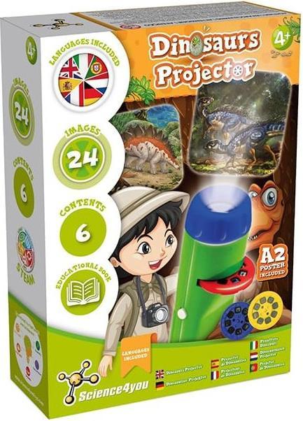 Produktbild Science4you Dino Taschenlampe für Kinder ab 4+ Jahren - Dinosaurier Spielzeug: Projektor Lampe mit 2