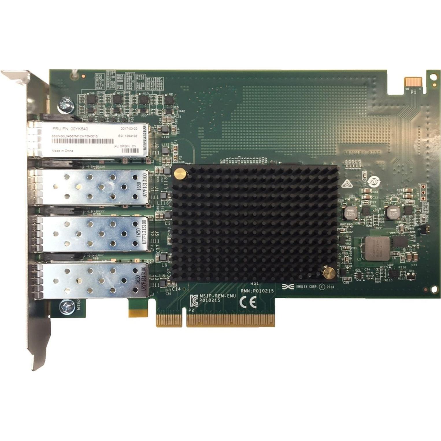 Lenovo DCG ThinkSystem Network Controller Emulex OCe14104B-NX PCIe 4-Port SFP+ Ethernet Adapter (Min