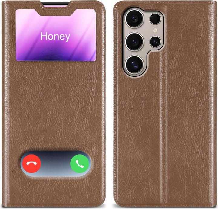 Actual product image Cadorabo Book View cover with double window (Samsung Galaxy S24 Ultra)