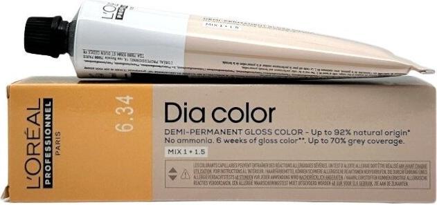 Actual product image L'Oréal Paris Loreal DIA Colour 6.34 Dark Blonde Gold Copper 60 ml (6.34 - Dark blonde gold-copper coloured)