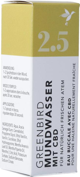 Immagine prodotto Greenbird Collutorio con CBD 2,5 litri (10 ml, Collutorio)