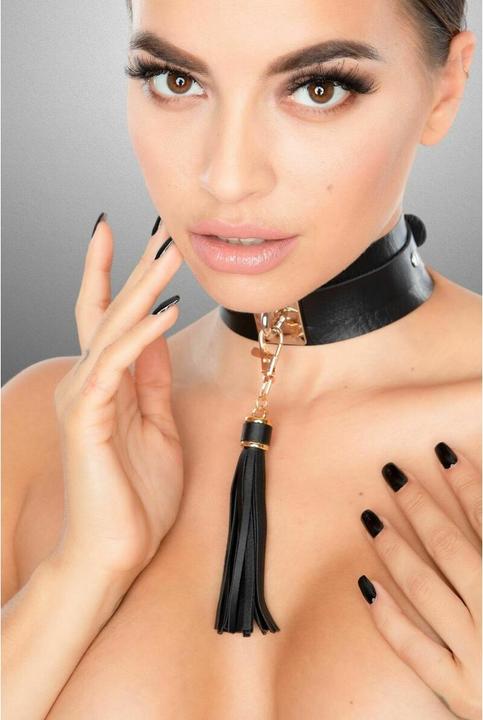 Image du produit Kinky Diva teasing tassel collar noir/or