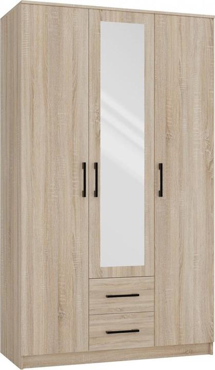 Produktbild Topeshop ROMANA 120 SON L Schlafzimmer-Schrank 6 Regale 3 Tür(en) Eiche Garderobe (120 x 52 x 205 cm)