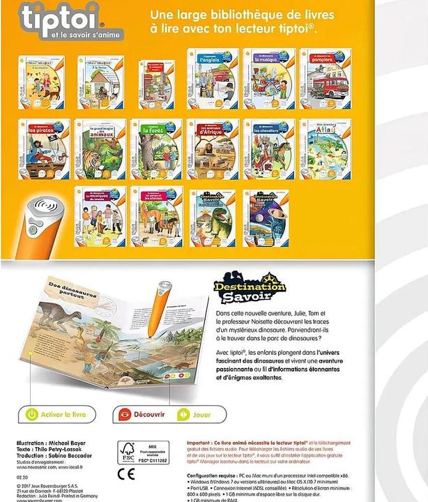 Immagine prodotto tiptoi Destination Savoir - dinosaures (Francese, Collettività, 2024)