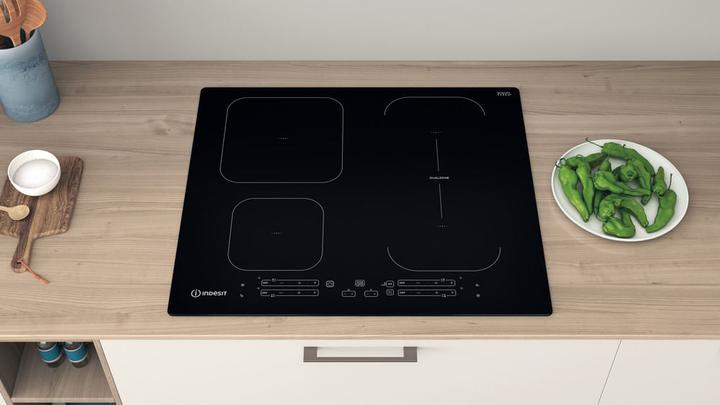Productafbeelding Indesit IB 65B60 NE Zwart Geïntegreerde inductiekookplaat van 59 cm met 4 zones (59 cm, Inductiekookplaat)