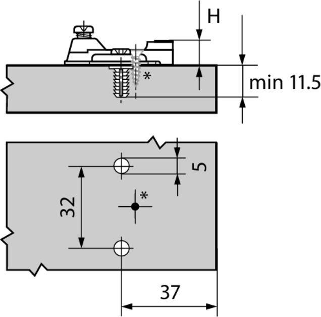 Productafbeelding Blum Kruismontageplaten (Nagelplaat, 1 Pcs.)