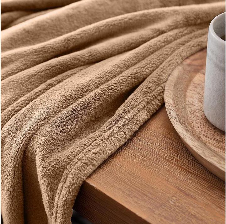 Produktbild Lumaland Kuscheldecke Hellbraun 240 x 220 cm, Material: Fleece (220 x 240 cm)