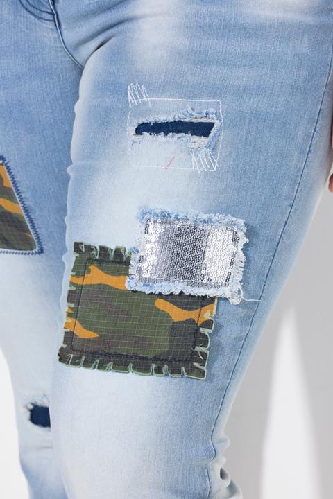 Actual product image Angel of Style 7/8-Jeans Amy, Straight Fit, Camouflage-Patches (46)
