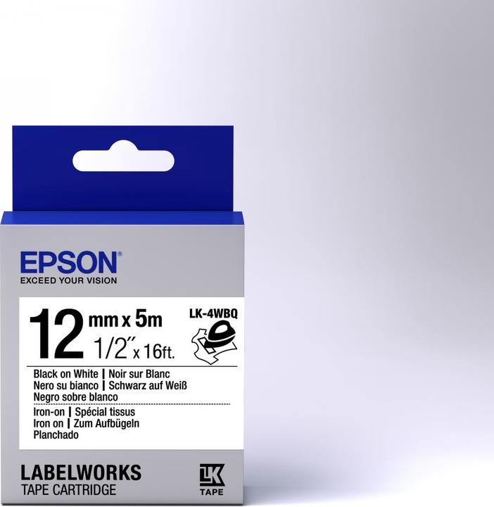 Energielabel Epson Labelcassette Lk-4wbq (1.20 cm, Wit, Zwart)