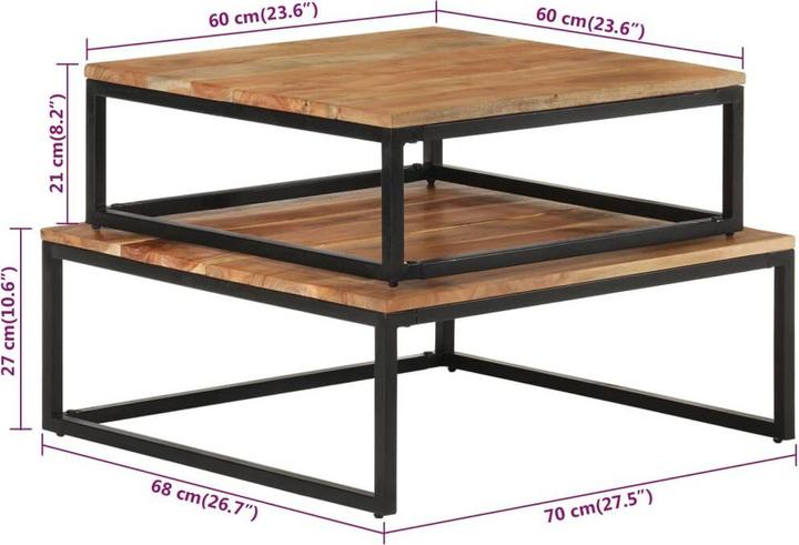 Image du produit vidaXL Couchtisch (70 x 70 x 27 cm)