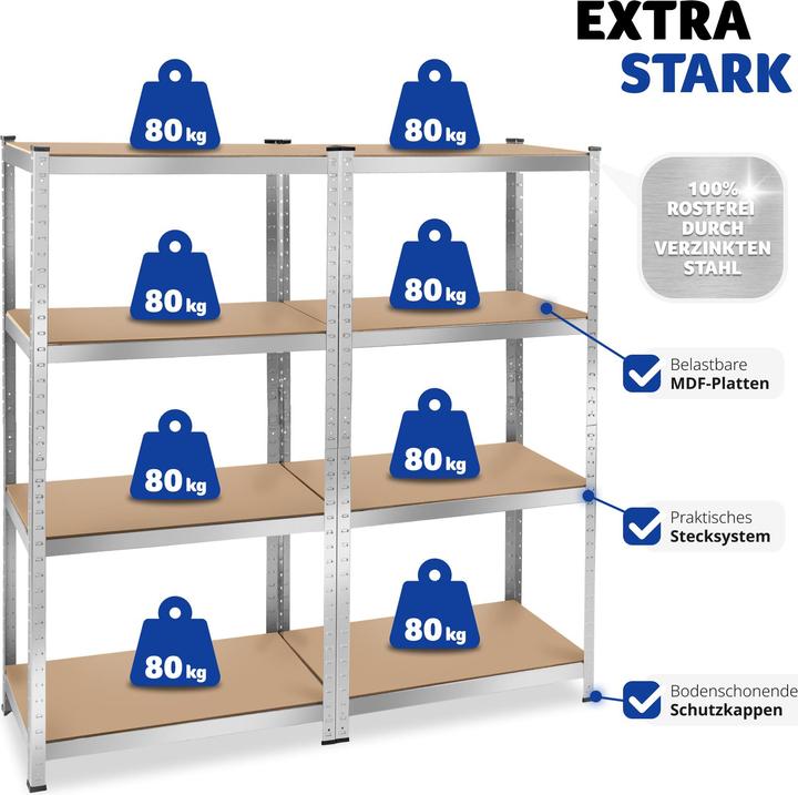 Actual product image tectake Heavy duty shelving