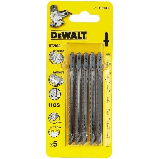 DeWalt, Sägeblatt, 5er Pack HCS Holzstichsägeblätter DT2053 100-73mm T101BR