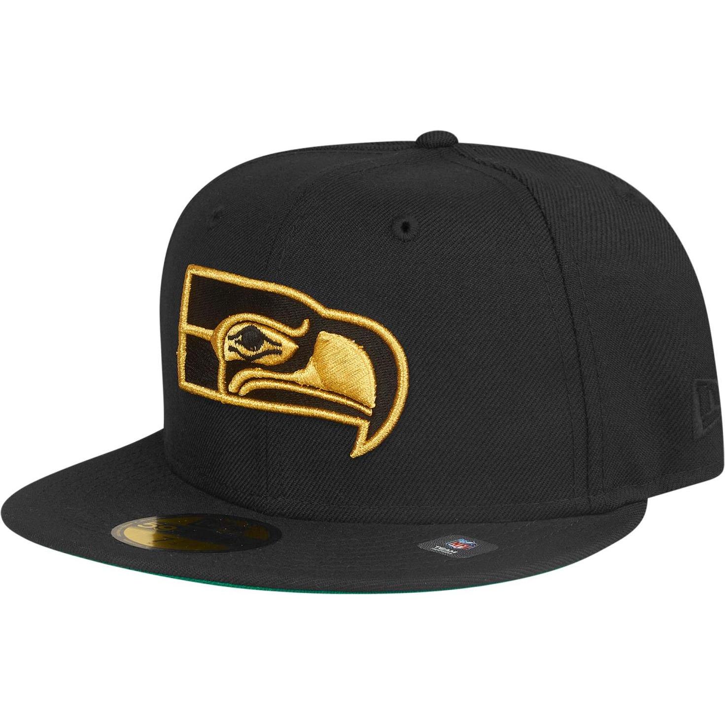 New Era, Herren, Cap, 59Fifty Cap - THROWBACK Seattle Seahawks - 7 3/4, Schwarz, (7 3/4)